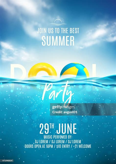 Summer Pool Party Poster Template High Res Vector Graphic Getty Images