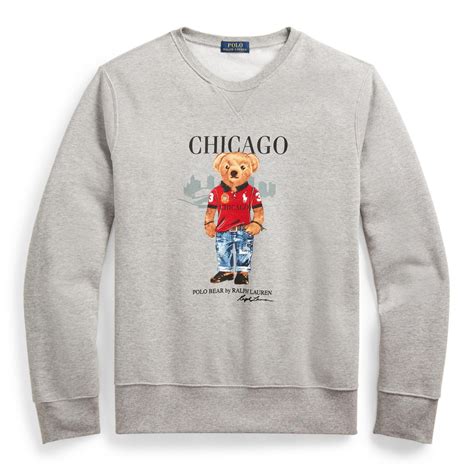 Ralph Lauren Polo Bear Chicago Fleece Sweatshirt In Gray For Men Lyst