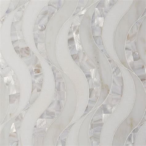 Hydra II Calacatta Mother Of Pearl Waterjet Marble Mosaic Mother Of