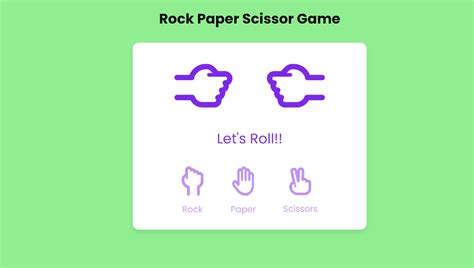 Rock Paper Scissors Game Using Html Css In Vanillajs With Source Code