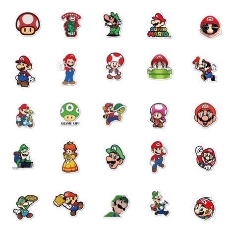 Set Stickers Calcomanias Super Mario Bros Set Luigi Goroland