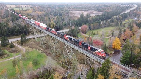 Awesome Aerial K View Nice Lashup On A Big Stack Train Cn W Dpu