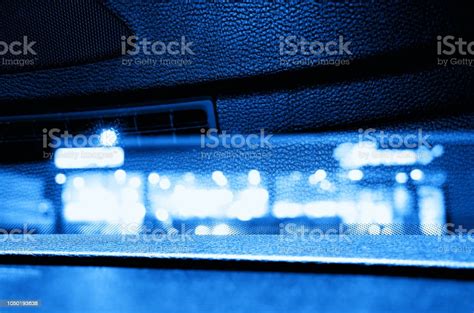 Inside Car During City Night Background Stock Photo - Download Image ...