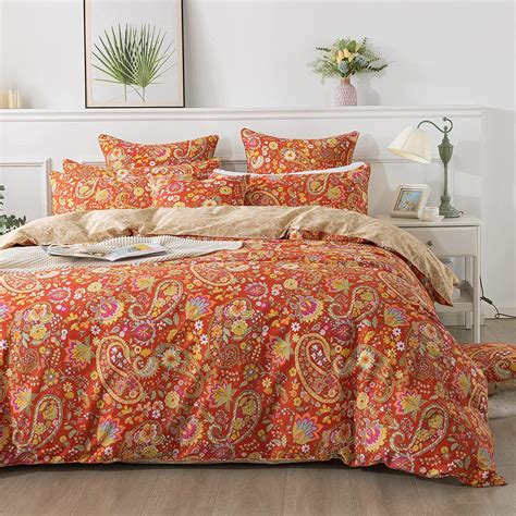 Amazon FADFAY Paisley Duvet Cover Set Twin XL Bohemian Damask