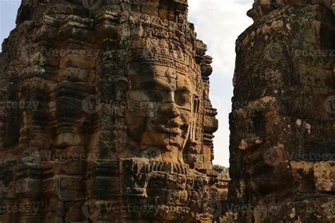 Bayon Temple of Angkor Thom in Cambodia 1212070 Stock Photo at Vecteezy