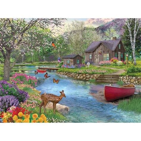 Bits Pieces Spring Cabin By Bigelow Illustrations Jigsaw Puzzle