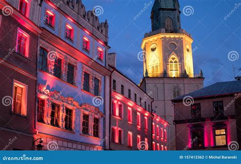 Iluminated Old Town in Lublin Stock Photo - Image of landmark, iluminated: 157412362