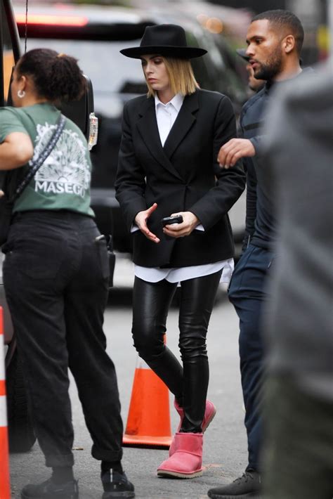 Cara Delevingne Arrives On The Set Of American Horror Story In New