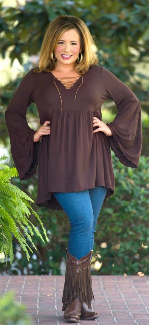 A Cowgirl Can Tunic Brown Perfectly Priscilla Boutique Plus Size Western Wear Boho Womens