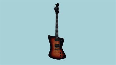 Firebird Electric Guitar 07 - Dark Wood 3D Model by gsommer