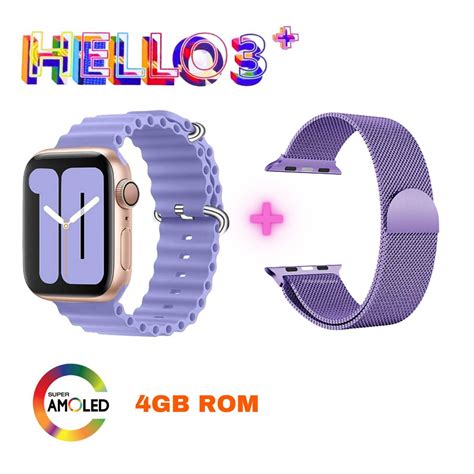 Ripley SET SMARTWATCH OEM HELLO 3 PLUS 4GB AMOLED CORREA METALICA