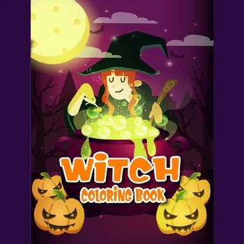 Cute Witch coloring book for kids Halloween Activities by Evelyn Luna