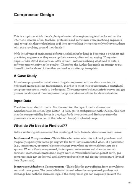 7 Tips On Compressor Design | PDF | Gases | Physical Sciences