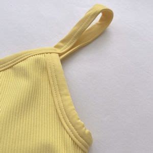 L Space Swim Lspace Womens Axel Yellow One Shoulder Crop Beachwear Bikini Swim Top Small