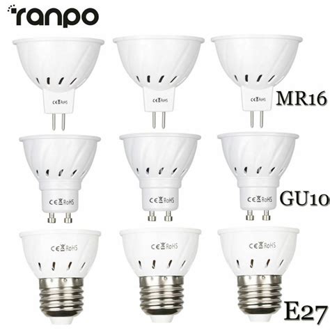 Ranpo E27 GU10 MR16 LED Spot Lights Bulb 3W 5W 7W 2835 SMD White Lamp