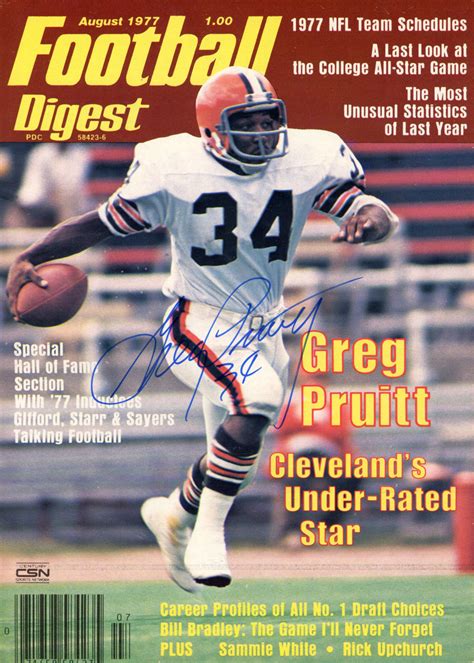 Greg Pruitt Autographed Cleveland Browns 1977 Football Digest Beckett ...