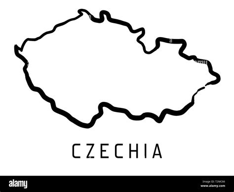 Czechia Map Outline Smooth Country Shape Map Vector Czech Republic