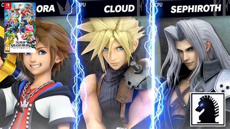 Ns Super Smash Bros Ultimate True Heart Sora Vs Cloud Vs