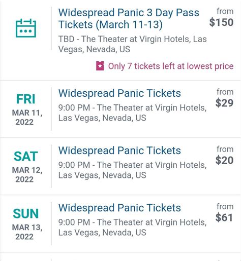 20$ stubhub tickets.... : r/WidespreadPanic