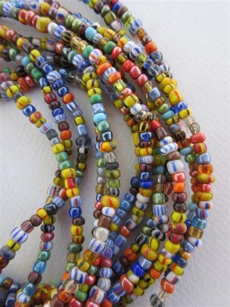 Mixed Ghana Glass Beads 6 Strands 4x3mm 64220 By Rexbeads On Etsy