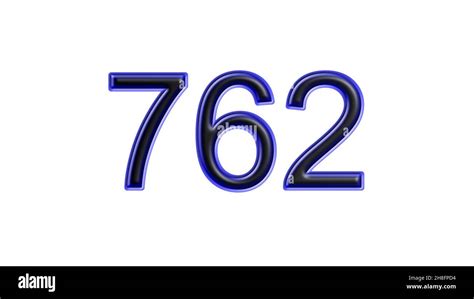 blue 762 number 3d effect white background Stock Photo - Alamy