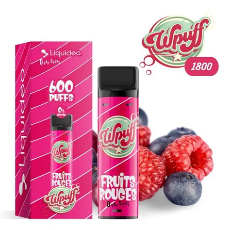 Pod Fruits Rouges 2ml Wpuff 1800 Rechargeable Liquideo