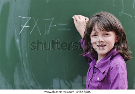 Happy School Girl On Math Classes Stock Photo 64867606 Shutterstock