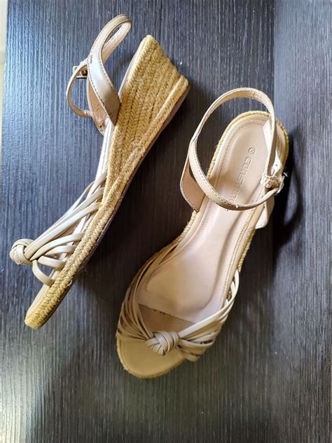 Sandália Nude Anabela Sandália Feminina Constance Usado 96476684 enjoei