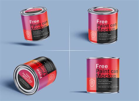 Free Paint Tin Can Mockup Psd Set 4 Renders Good Mockups