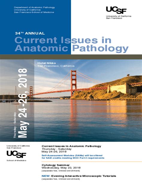 Fillable Online Pathology Ucsf Current Issues In Anatomic Pathology And