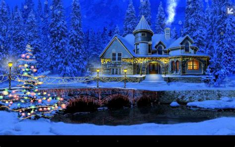 Free Download 3d Snowy Cottage Animated Wallpaper Capture D`cran