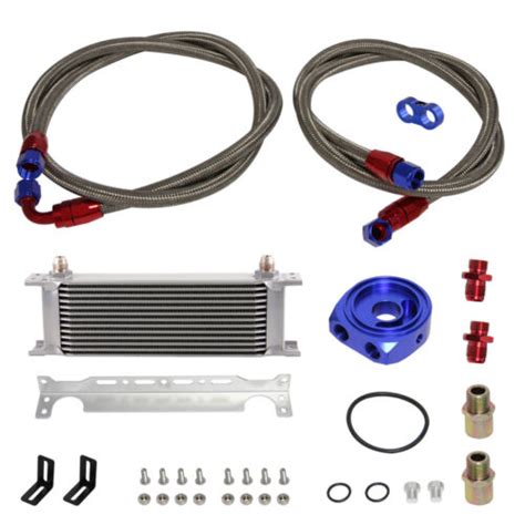 Universal 13 Row AN8 Engine Oil Cooler W Bracket Filter Adapter Hose