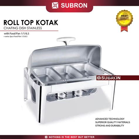 Subron Roll Top L Chafer Chafing Dish Stainless Wadah Saji Prasmanan