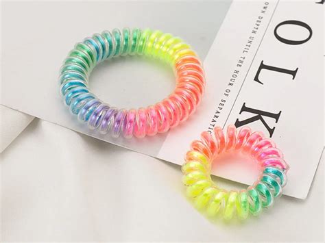 Chouchous Lastiques En Spirale Arc En Ciel Bobine De MSI Cheveux T L