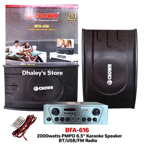 Crown BFA 616 Karaoke Amplifier With Speaker 2000watts PMPO 6 5 Inch