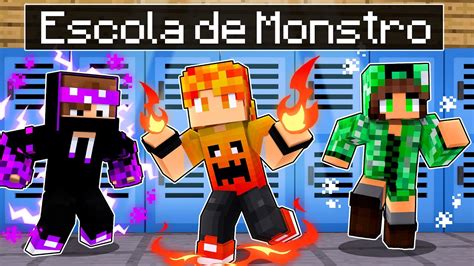 Meu Primeiro Dia Na Escola De Monstros No Minecraft Youtube