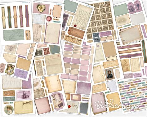 My Secret Vintage Journal Crafting Printables Kit Junk Journal