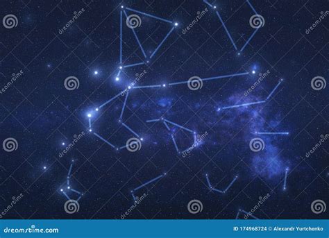 Multiple Constellations In Outer Space Stock Illustration