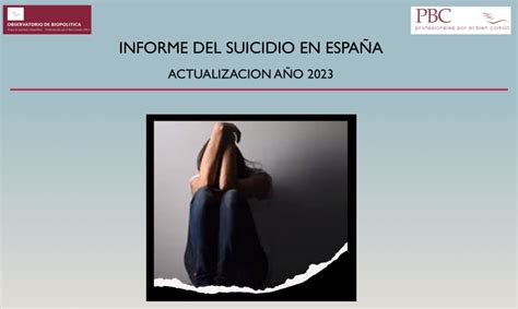 Informe Del Suicidio En EspaÑa Actualización 2023 Observatorio De