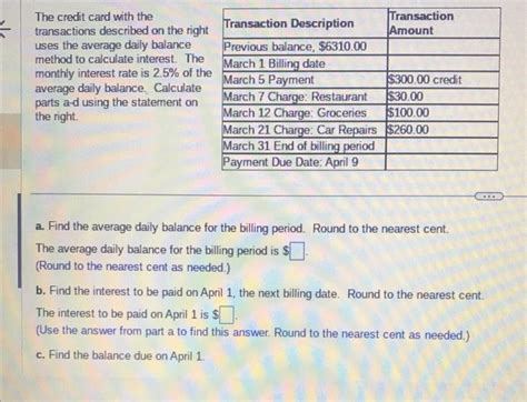 Solved The Credit Card With The Transactions Described On Chegg