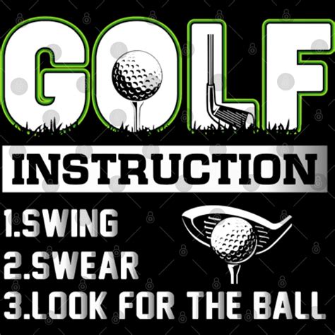 Golf Gift Instruction Swing Swear Look For The Ball 141 Bibs Sold By