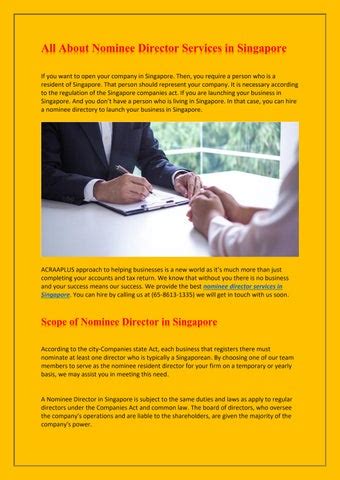 Get The Best Nominee Director Services In Singapore By Acraaplus Issuu