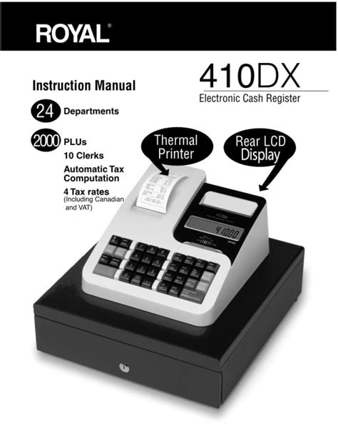 Royal 410dx Cash Register Manual