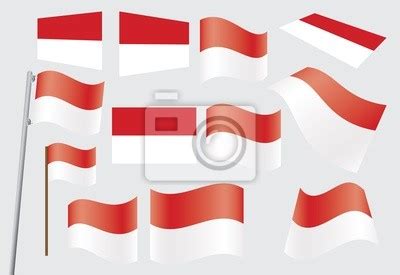 Set Of Flags Of Indonesia Vector Illustration Wall Stickers