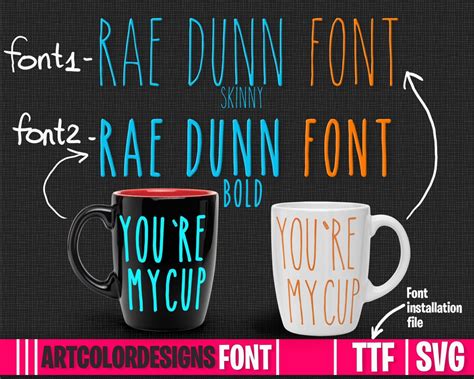 Rae Dunn Svg Ttf Files Font Alphabet Letters Numbers Farmhouse Svg For