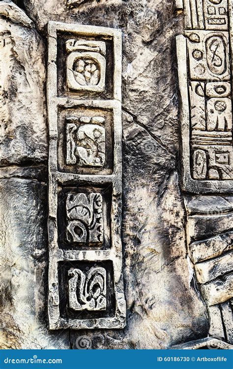 Ancient Mayan Hieroglyphics Stock Photo - Image of artwork ...