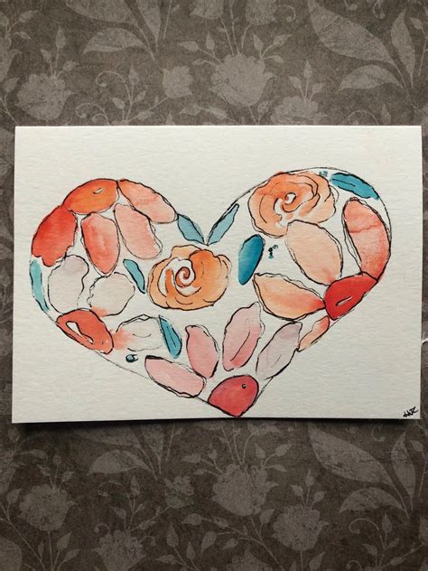 Excited To Share This Item From My Etsy Shop Handmade Valentines Card Watercolor Heart Card