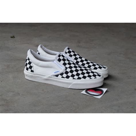 Jual Vans Vault Og Lx Classics Slip On Checkerboard Black White