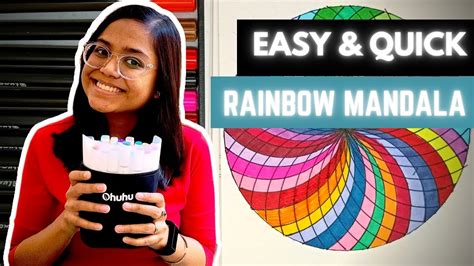 How To Draw Rainbow Mandala Art For Beginners Step By Step Tutorial