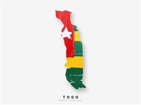 Mapa Detalhado De Togo Bandeira Do Pa S Pintado Em Cores De Tinta